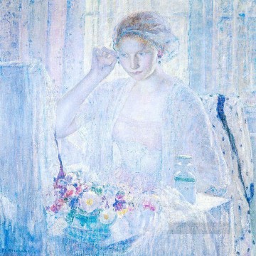 イヤリングを持つ少女 印象派の女性 フレデリック・カール・フリーセケ Decor Art